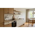 Кухня в стиле джапанди: фасады Rehau ПЭТ и шпонированные рамки